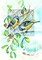 Complete counted cross stitch kit - greetings card "Blue Titmice" 6268